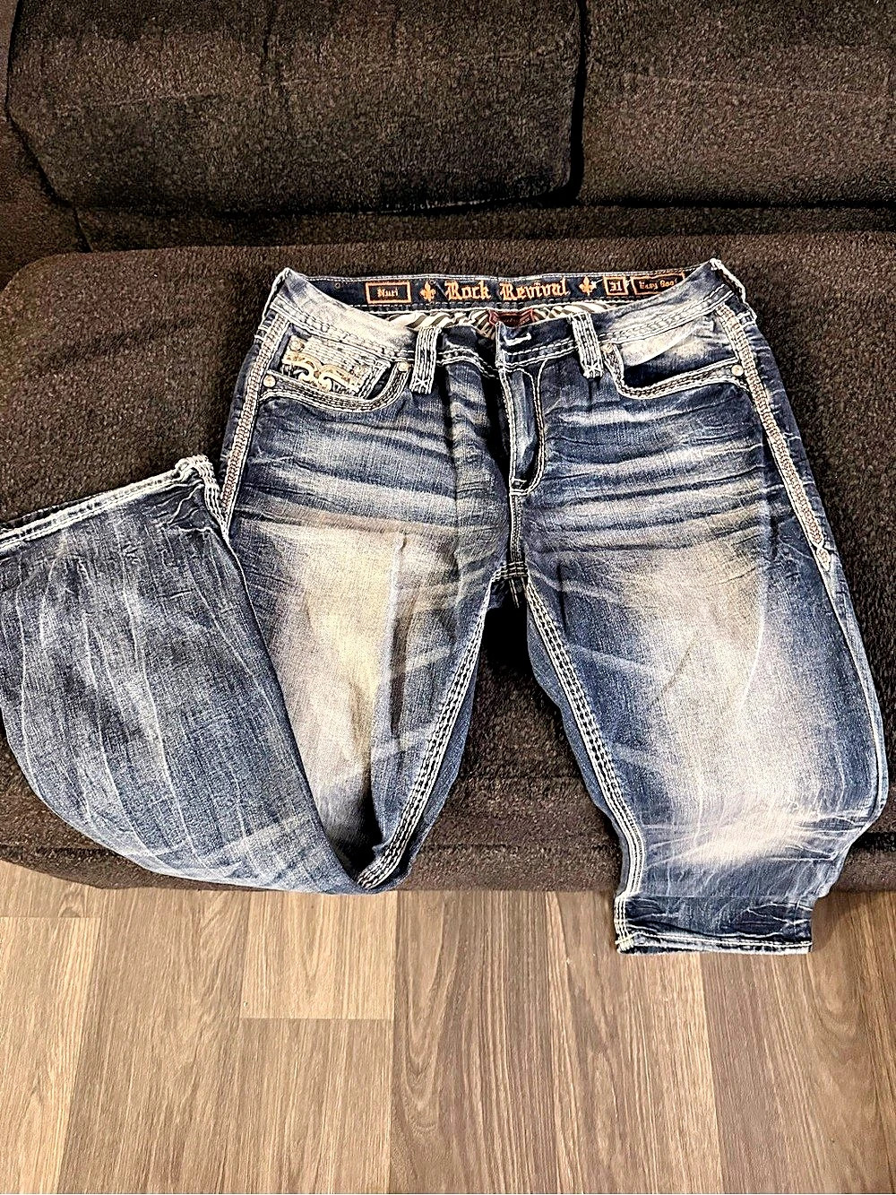 Rock Revival Easy Boot Cut Jeans in Blue
